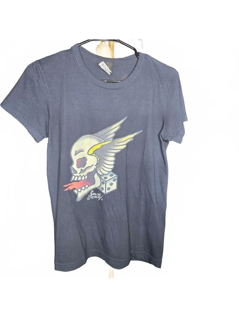 Sailor Jerry Black Winged Skull Graphic T-Shirt